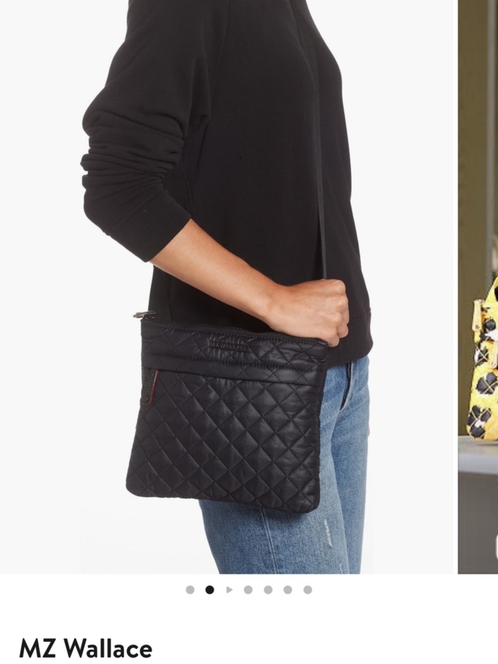 MZ Wallace Metro Flat Xbody Black Quilted Messenger Crossbody - Picture 10 of 12